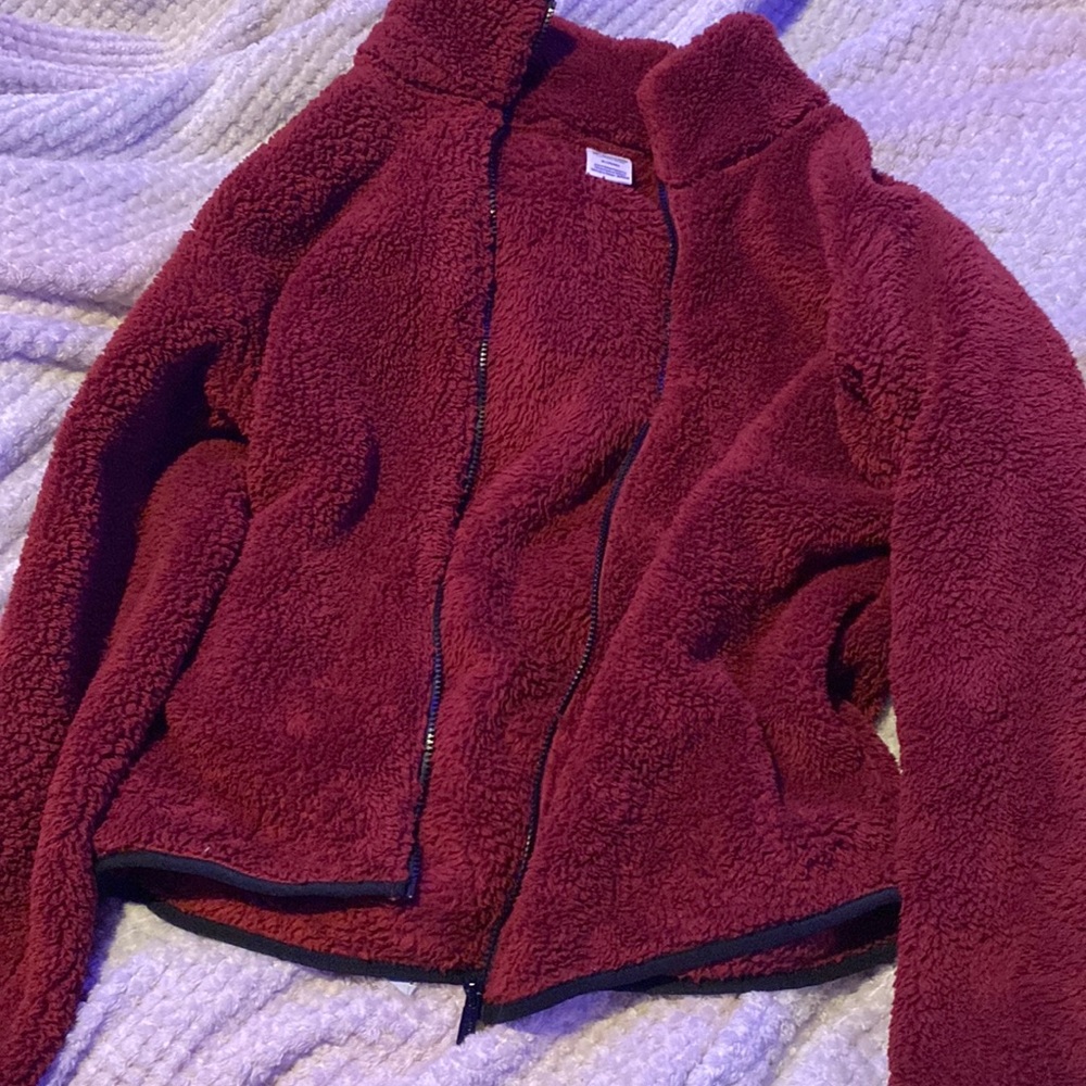 PINK Victorias Secret Red Plush Jacket